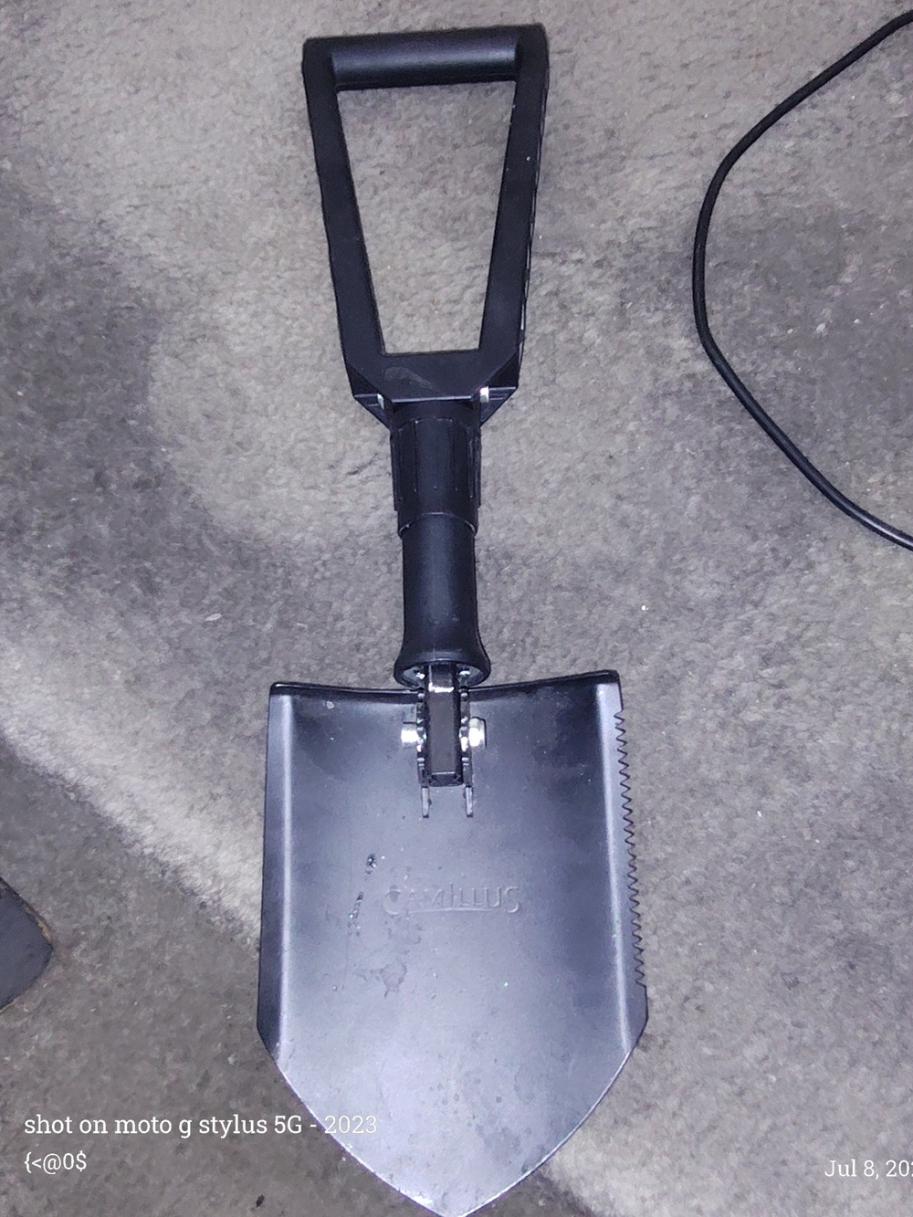 Camullius Black Folding Survival Shovel by